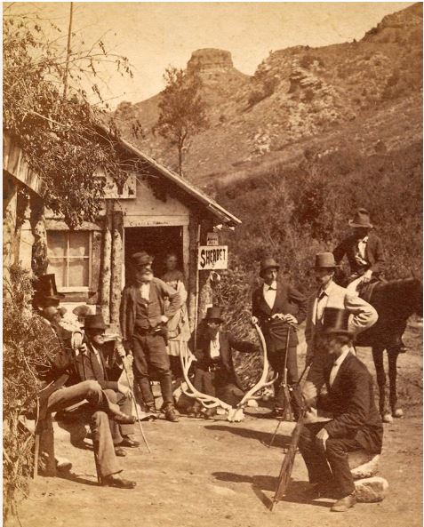 A popular looking bakery in Manitou Springs, Colorado where you can even get a little sherbet. Chocolate moved out west during this time. They didn't have fudge yet. 1877.