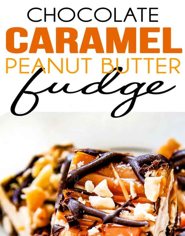 Fudge de chocolate, caramelo y mantequilla de cacahuete